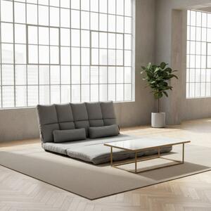DecHome Divano Letto 2 Posti Moderno in Tessuto Scamosciato Dimensioni 130x73x60 cm colore Grigio Chiaro