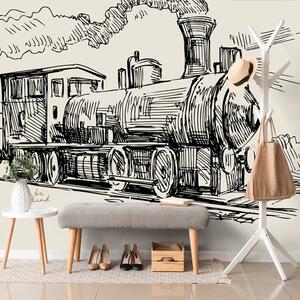 Carta da parati – Treno in stile retrò