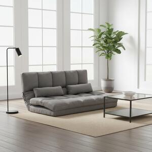 DecHome Divano Letto 2 Posti Moderno in Tessuto Scamosciato Dimensioni 130x73x60 cm colore Grigio Carbone