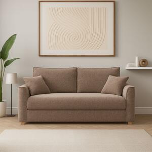 DecHome Divano Letto 2 Posti Moderno Vano Contenitore in Tessuto Dimensioni 180x93x97 cm colore Taupe - Cosy