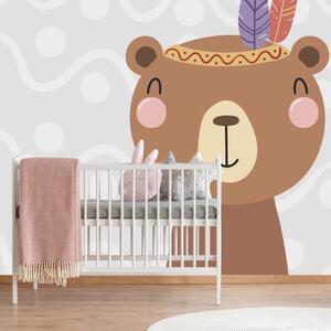 Carta da parati – Orsetto carino con piume