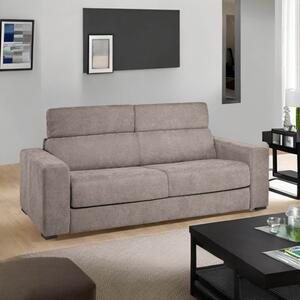 DecHome Divano Letto 3 Posti Moderno con Poggiatesta Reclinabili in Tessuto Dimensioni 205x97x83-100 cm colore Tortora