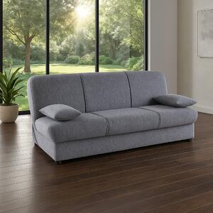 DecHome Divano Letto 3 Posti Moderno con Vano Contenitore in Tessuto Dimensioni 190x81x90 cm colore Grigio