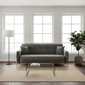 DecHome Divano Letto 3 Posti Moderno in Ecopelle Dimensioni 215x94x98h cm colore Grigio - Crown