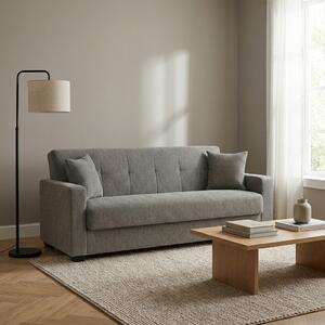 DecHome Divano Letto 3 Posti Moderno in Tessuto Dimensioni 212x80x87 cm colore Grigio - Nora