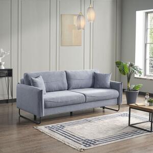 DecHome Divano Letto 3 Posti Moderno in Tessuto Dimensioni 214x108x96 cm colore Grigio Chiaro - Fly