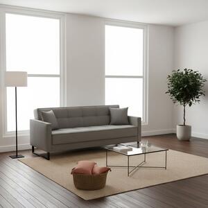 DecHome Divano Letto 3 Posti Moderno Vano Contenitore in Velluto Dimensioni 210x85x87 cm colore Grigio - Legen