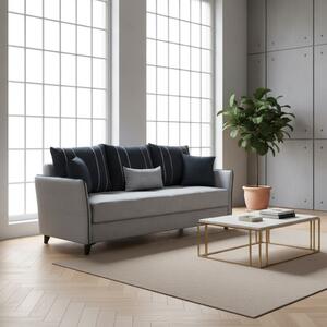 DecHome Divano Letto 3 Posti Moderno Vano Contenitore in Tessuto Dimensioni 210x94x80 cm colore Grigio Chiaro - Panama