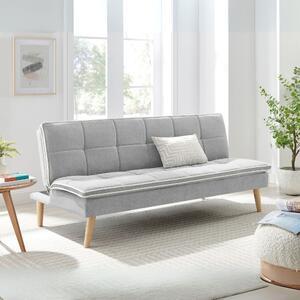 DecHome Divano Letto 3 Posti Scandinavo in Tessuto Dimensioni 182x88x80 cm colore Grigio - Lunaria
