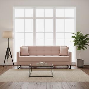 DecHome Divano Letto 3 Posti Moderno Vano Contenitore in Velluto Dimensioni 210x85x87 cm colore Rosa Antico - Legen