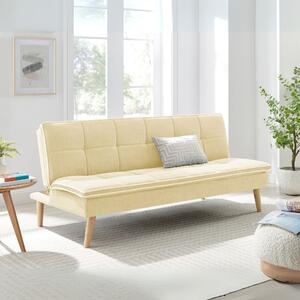 DecHome Divano Letto 3 Posti Scandinavo in Tessuto Dimensioni 182x88x80 cm colore Crema - Lunaria