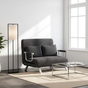 DecHome Divano Letto Clic-Clac 2 Posti Moderno in Tessuto scamosciato Dimensioni 111x80x78 cm colore Grigio Scuro