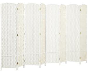 HOMCOM Paravento 8 Parti pieghevole per Casa, Soggiorno e Camera da Letto, 320x 1,6x170 cm, Bianco | Aosom Italy