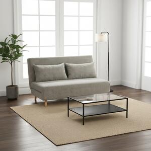 DecHome Divano Letto Clic-Clac 2 Posti Scandinavo in Tessuto effetto Lino Dimensioni 141x90 cm colore Grigio