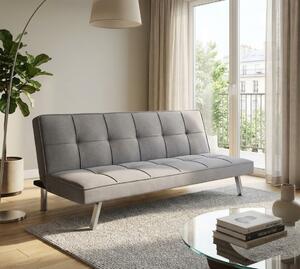 DecHome Divano Letto Clic-Clac 3 Posti Moderno in Tessuto Dimensioni 178x80x71 cm colore Grigio