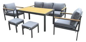 Set Sines in alluminio con pouf Garden Point antracite