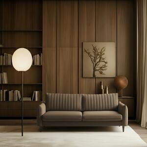 DecHome Divano Letto Clic-Clac 3 Posti Moderno in Velluto Dimensioni 227x100.5x92 cm colore Marrone Chiaro - Abra