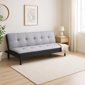 DecHome Divano Letto Clic-Clac 3 Posti Moderno in Tessuto Dimensioni 180x86x78 cm colore Grigio