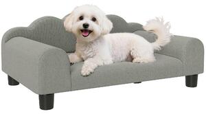 AllMyPets Divano per Cani con Braccioli di Supporto in Legno e Tessuto French Terry 66x42x28.5 cm colore Grigio - F877GY