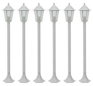 Lampioni da Giardino 6 pz E27 110 cm in Alluminio Bianco