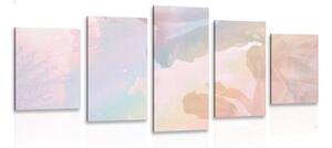Quadri 5 pezzi – Riflesso delle foglie nel lago