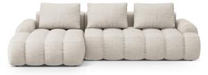 Divano angolare beige allungabile/con contenitore (con penisola a sinistra/con chaise lounge) Linz – Cosmopolitan Design