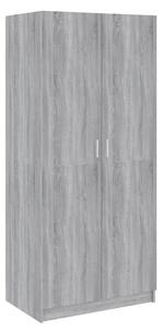 Armadio Sonoma Grigio 90x50x200 cm Multistrato Legno