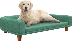 AllMyPets Divano per Cani di Taglia Grande con Gambe Rialzate e Cuscino Sfoderabile 98x67x25 cm Verde Chiaro