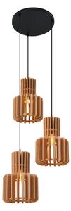 Lampada a sospensione retrò nera con arancione 3 luci - Felt