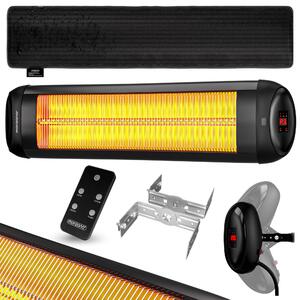 Monzana Stufa a Infrarossi 3 Livelli Calore a Parete 2500W Inclinabile a 90° Telecomando Timer 24h