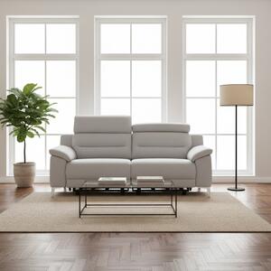 DecHome Divano Relax 3 Posti Moderno Schienale Reclinabile Poggiapiedi estraibile Meccanismo Elettrico in Tessuto Dimensioni 214x97x96 cm colore Gr