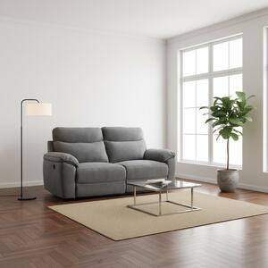DecHome Divano Relax 3 Posti Moderno Schienale Reclinabile Poggiapiedi estraibile Meccanismo Elettrico in Tessuto Dimensioni 200x100x102 cm colore 