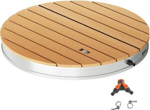 VivaGarden Doccia da Giardino Portatile con Altezza Fino a 4 m e Getti d'Acqua Regolabili Effetto Legno