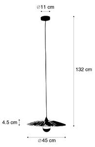 Lampada a sospensione rurale nera con corda 45 cm - Leia