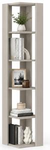 Libreria Angolare 34x34x161 cm Scaffale Salvaspazio 5 Ripiani in Legno Sabbia