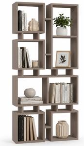 Libreria Moderna 4 Ripiani 79x24x166,5 cm Design Geometrico Tortora