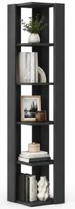 Libreria Angolare 34x34x161 cm Scaffale Salvaspazio 5 Ripiani in Legno Antracite