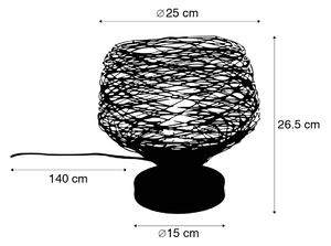 Lampada da tavolo di design nera 26 cm - Sarella