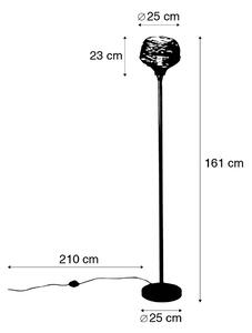 Lampada da terra di design nera 26 cm - Sarella