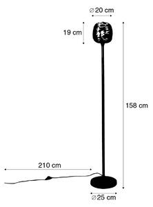 Lampada da terra di design nera con oro 20 cm - Sarella