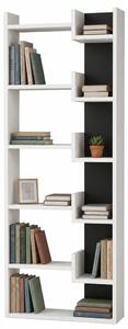 Libreria a 6 Ripiani 60,5x22x162,5 cm Scaffalatura Verticale Moderna Bianco e Antracite