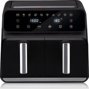 Double Air Fryer Friggitrice Aria Calda Doppio Cestello 8L Display Digitale 1700W Sync Finish Nero