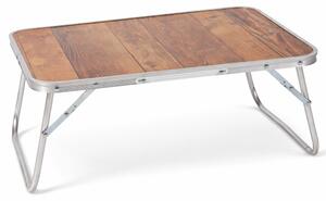Tavolo Vassoio Pieghevole 60x40x25 cm Tavolino per Divano Letto in Alluminio e MDF Legno