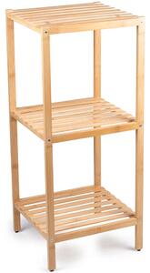 Scaffale a Colonna da Bagno 33x32x77,5 cm Armadio Organizer 3 Ripiani in Legno Bambù