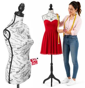 Manichino Sartoriale Femminile con 50 Spilli Modello Paris Sartoria Donna in Schiuma PE Bianco e Nero