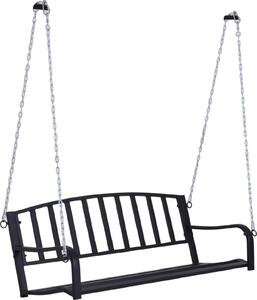 VivaGarden Dondolo da Giardino 2 Posti in Metallo Dimensioni 127x60x47 cm colore Nero