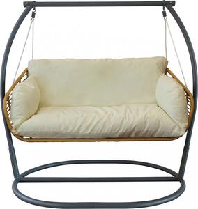 VivaGarden Dondolo da Giardino 2 Posti in Metallo Dimensioni 150x160x105 cm colore Legno