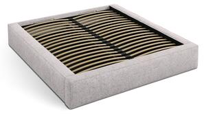 Letto matrimoniale imbottito beige con contenitore e rete inclusi 140x200 cm Simon – Micadoni