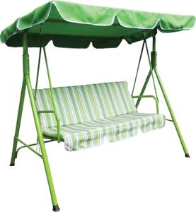 VivaGarden Dondolo da Giardino 3 Posti con Tettuccio Parasole in Acciaio Dimensioni 170x110x153 cm colore Verde - Many