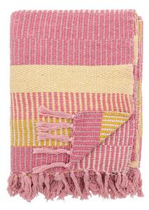 Coperta gialla e rosa in cotone riciclato 130x160 cm Isnel – Bloomingville